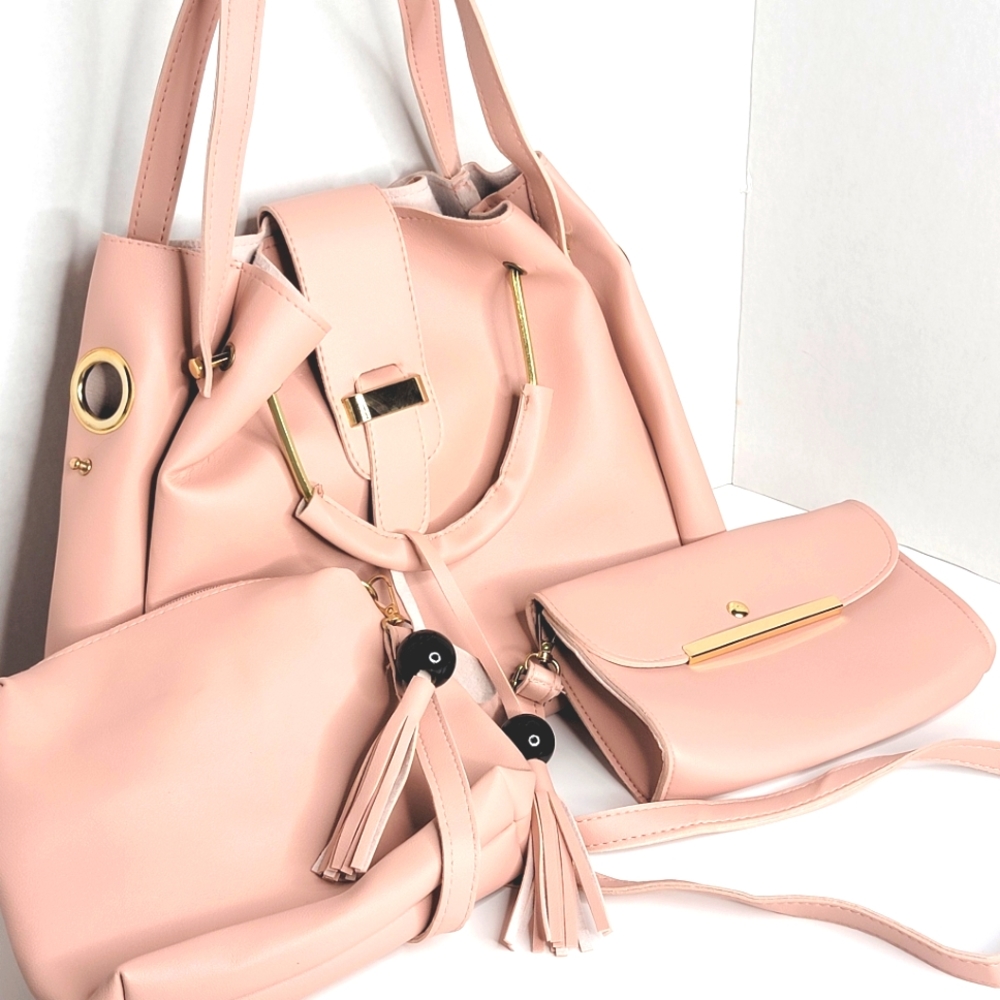 247P888 3 Piece Faux Leather Purse Set